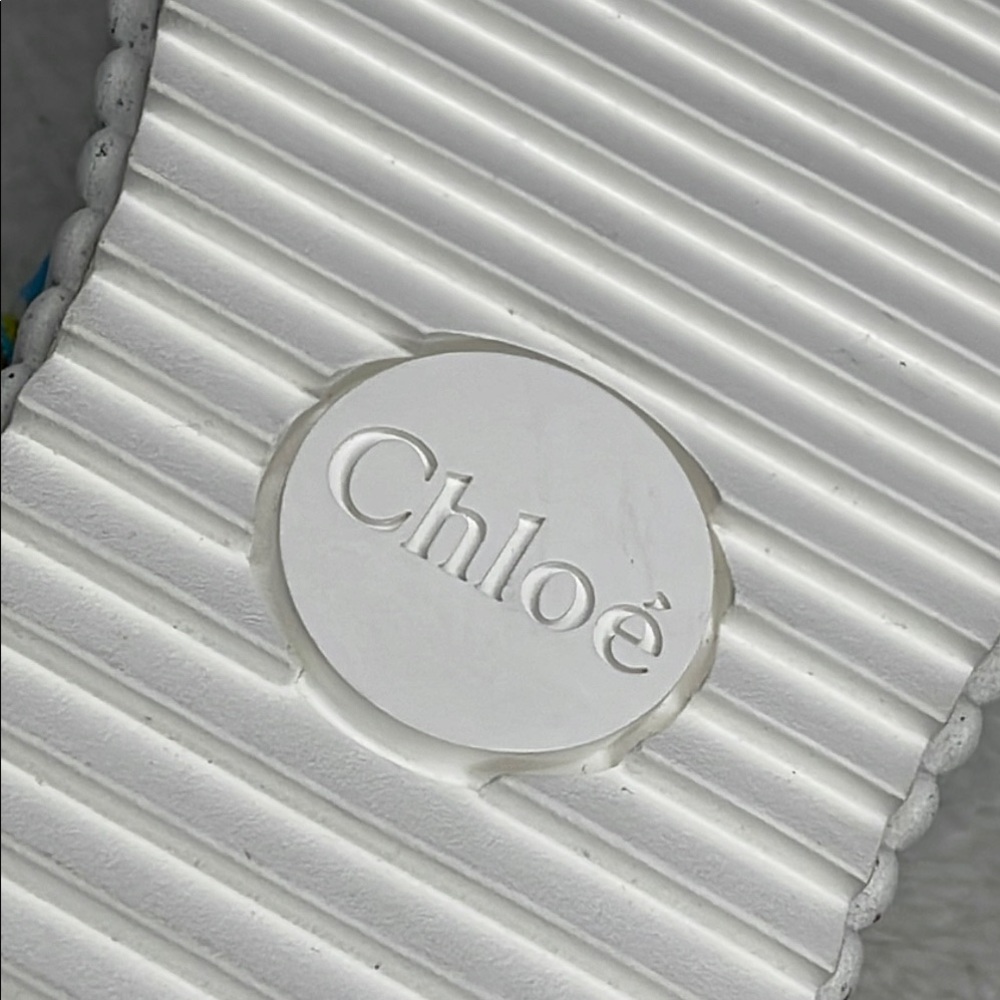 Chloe Vibrant Yellow and Blue Sneakers with Geometric Pattern - Picture 6 of 6